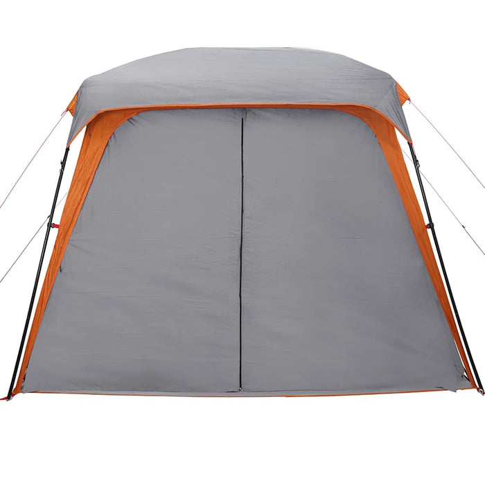 Camping Tent with Porch Dome 5-Person Grey and Orange Waterproof