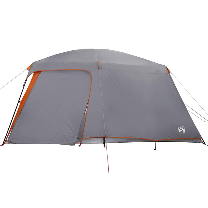 Camping Tent with Porch Dome 5-Person Grey and Orange Waterproof