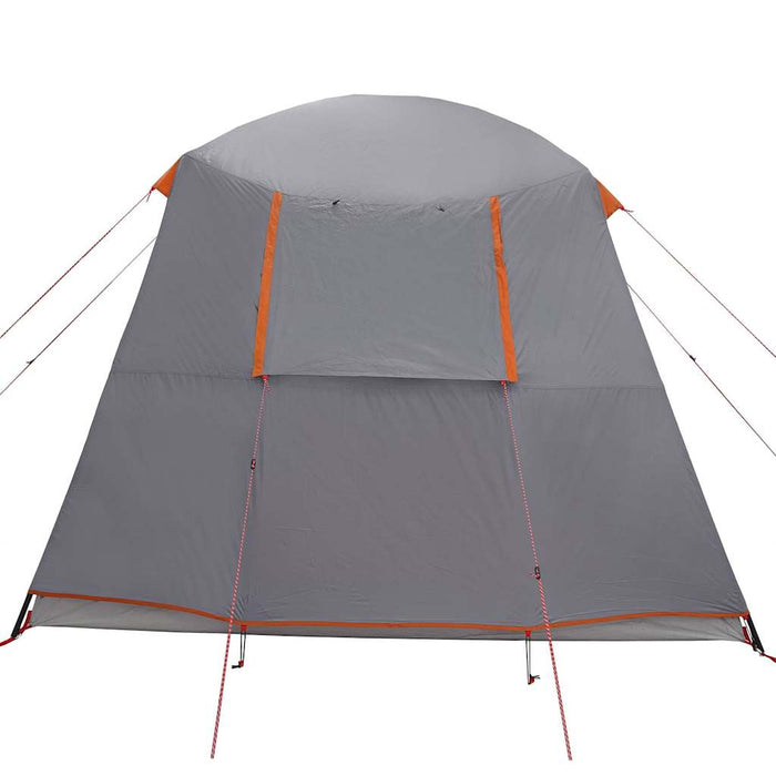 Camping Tent with Porch Dome 5-Person Grey and Orange Waterproof