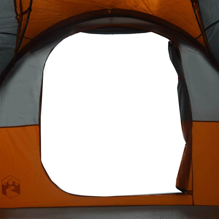 Camping Tent with Porch Dome 5-Person Grey and Orange Waterproof