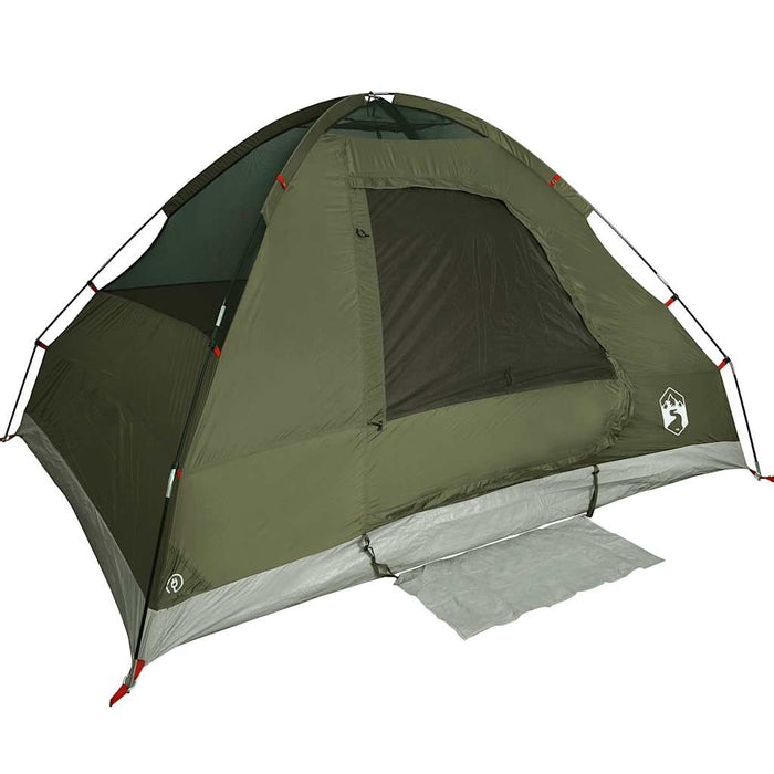 Camping Tent Dome 4-Person Olive Green Waterproof