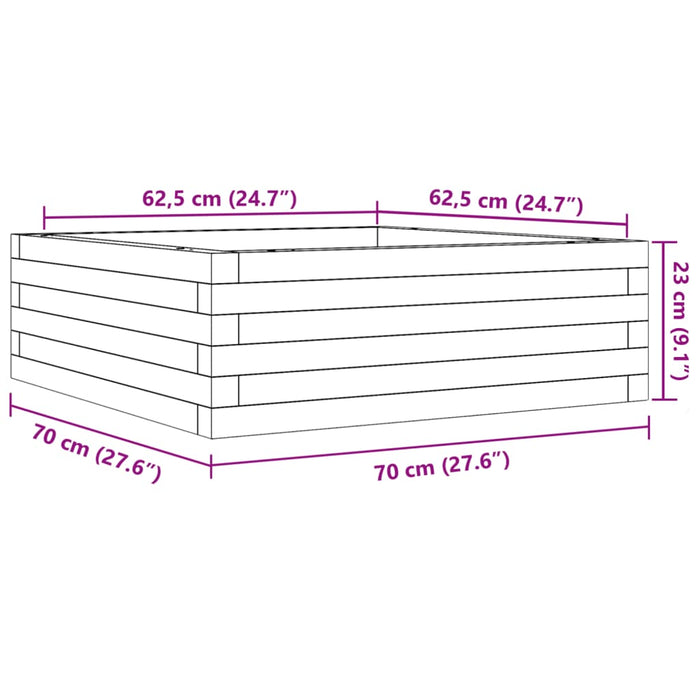 Jardiniera De Gradina Ceara Maro 70x70x23 cm Lemn Masivul Pin