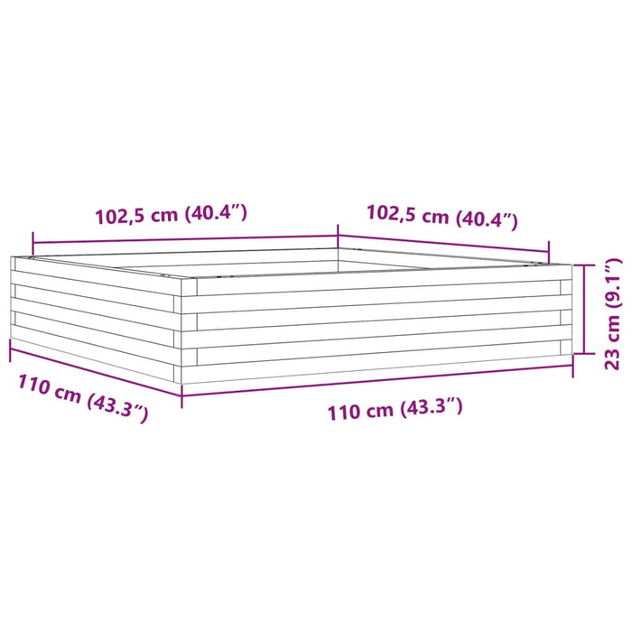 Jardiniera De Gradina Ceara Maro 110x110x23 cm Lemn Masivul Pin