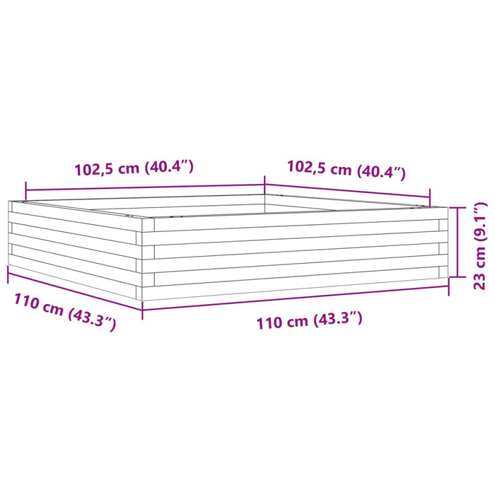 Garden Planter 110x110x23 cm Solid Wood Douglas