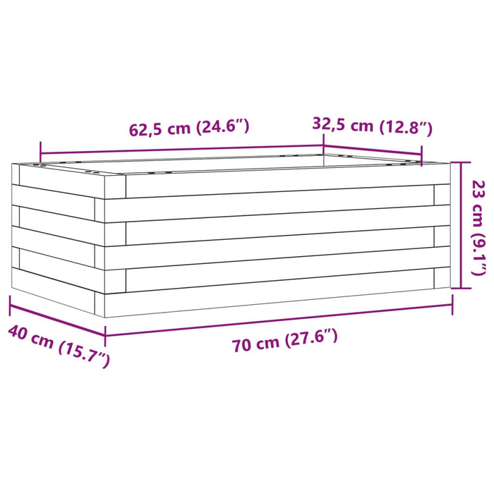 Garden Planter 70x40x23 cm Solid Wood Pine