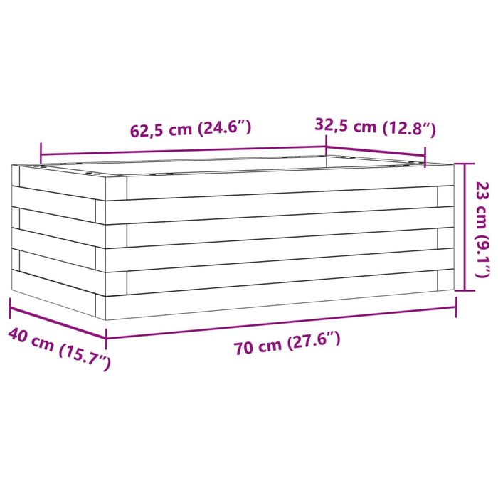 Garden Planter 70x40x23 cm Solid Wood Douglas