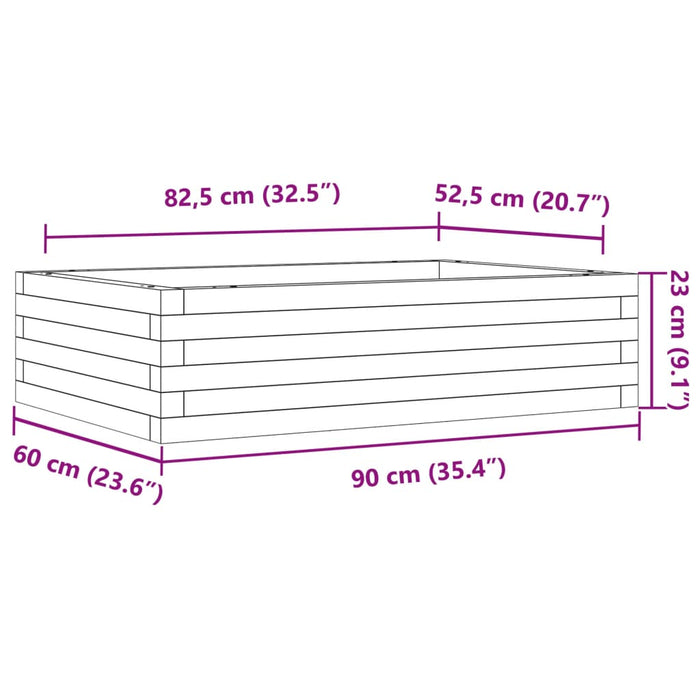 Jardiniera De Gradina Ceara Maro 90x60x23 cm Lemn Masivul Pin