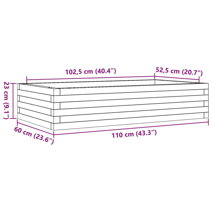 Jardiniera De Gradina Alb 110x60x23 cm Lemn Masivul Pin