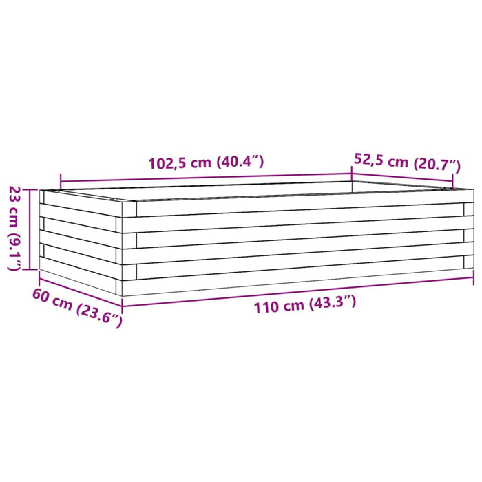 Jardiniera De Gradina 110x60x23 cm Lemn Masivul Douglas