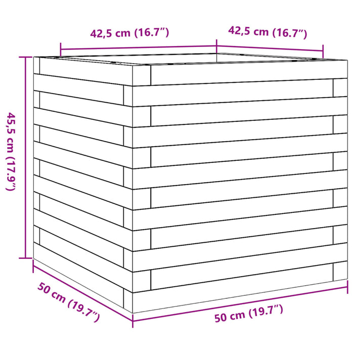 Garden Planter 50x50x45.5 cm Solid Wood Pine