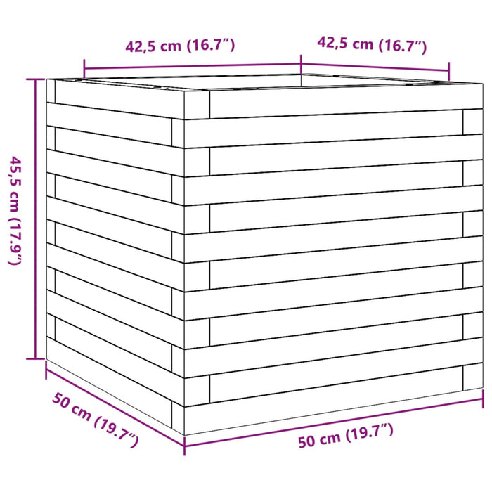 Jardiniera De Gradina Ceara Maro 50x50x45,5 cm Lemn Masivul Pin