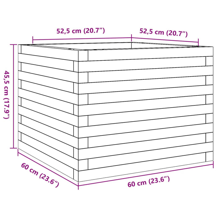 Jardiniera De Gradina Ceara Maro 60x60x45,5 cm Lemn Masivul Pin