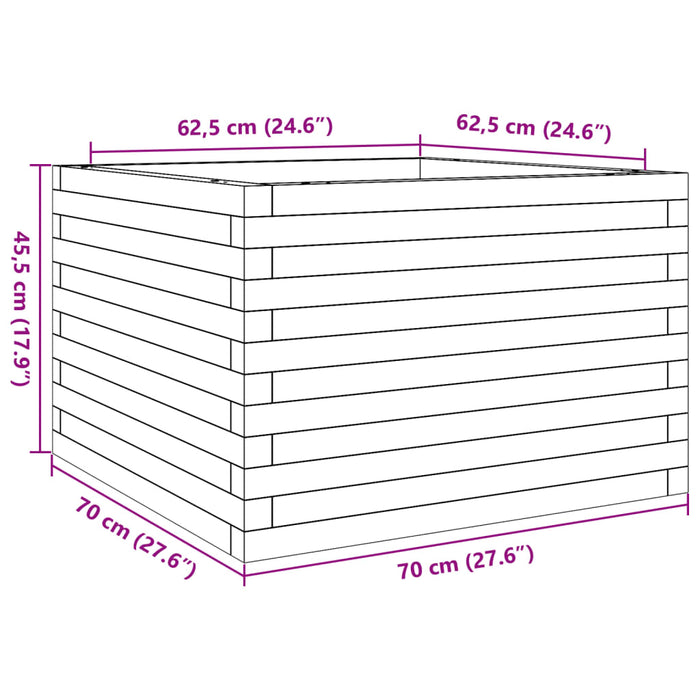 Jardiniera De Gradina Ceara Maro 70x70x45,5 cm Lemn Masivul Pin