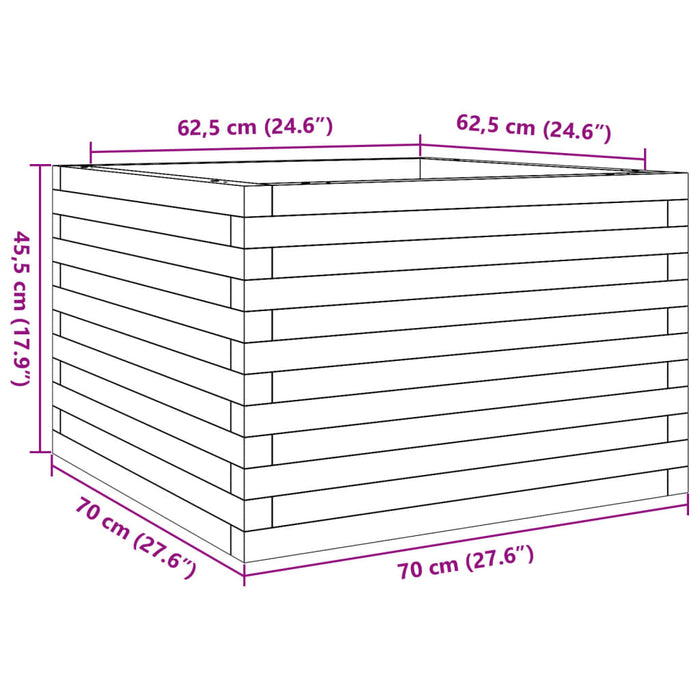 Garden Planter 70x70x45.5 cm Impregnated Wood Pine