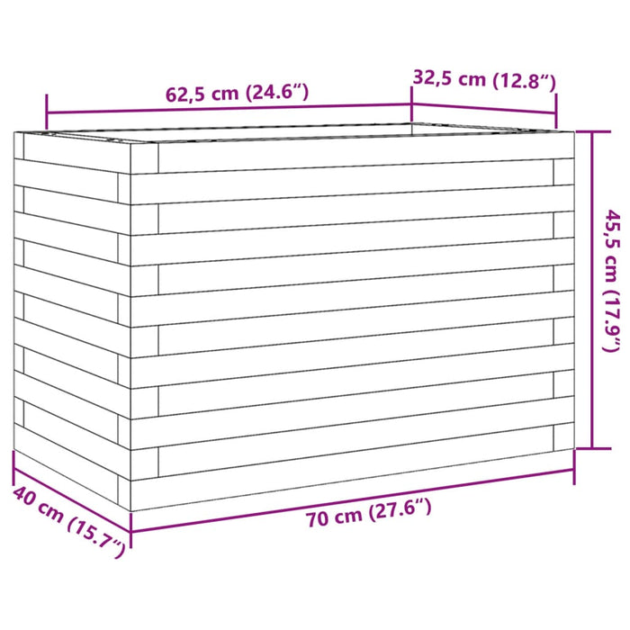 Jardiniera De Gradina Ceara Maro 70x40x45,5 cm Lemn Masivul Pin