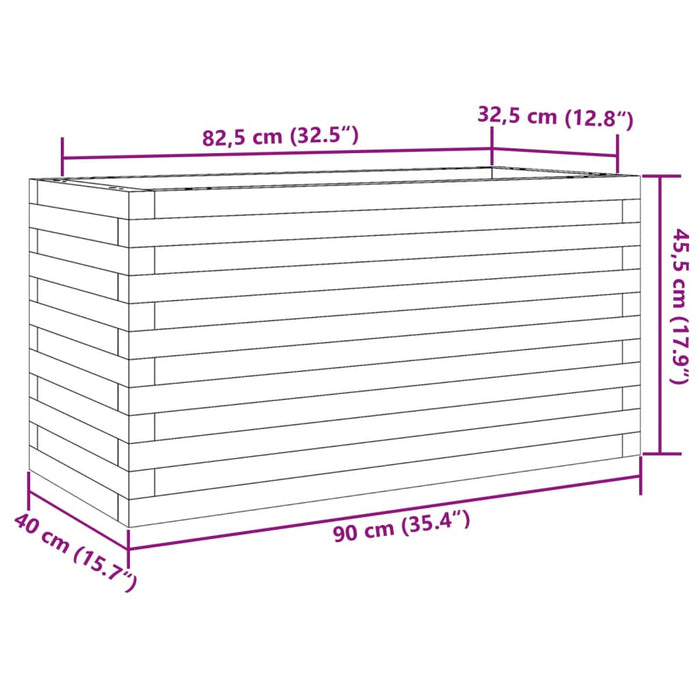 Градинска кашпа 90x40x45,5 см. Бор от масив