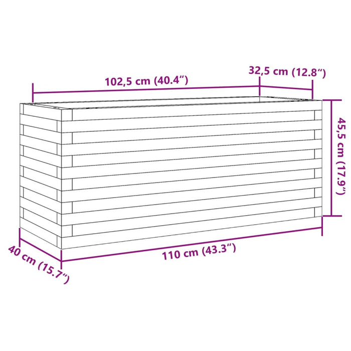 Jardiniera De Gradina 110x40x45,5 cm Lemn Masivul Pin