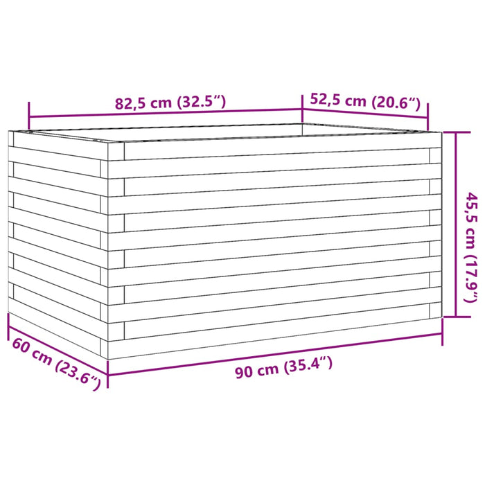 Jardiniera De Gradina 90x60x45,5 cm Lemn Masivul Pin