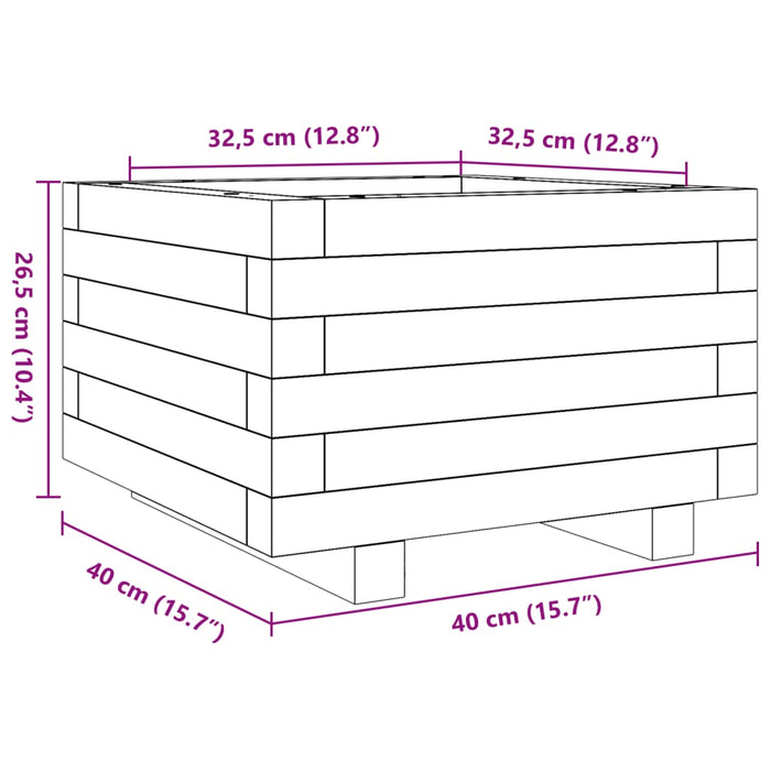 Jardiniera De Gradina 40x40x26,5 cm Lemn Masivul Pin