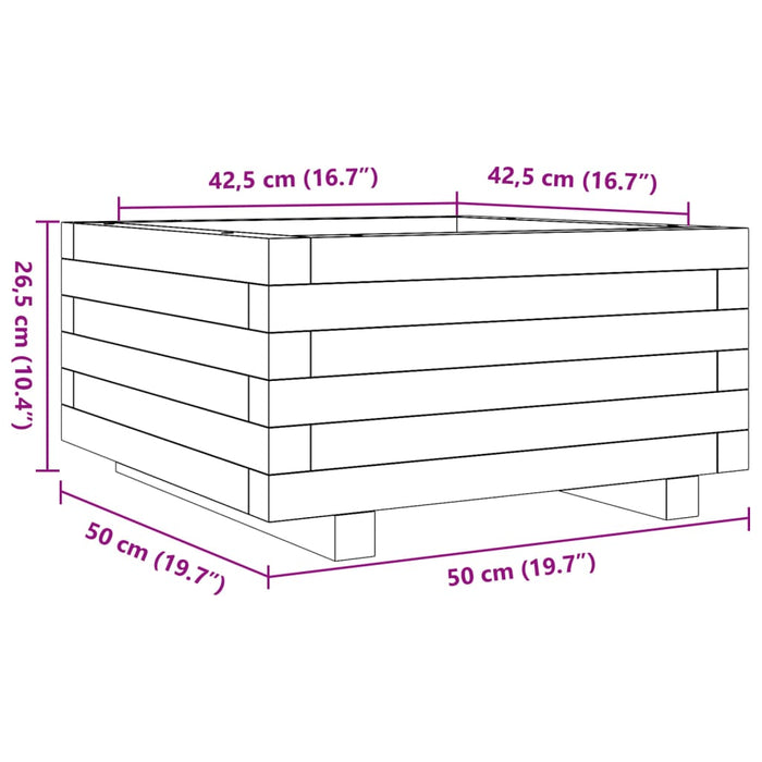 Jardiniera De Gradina Ceara Maro 50x50x26,5 cm Lemn Masivul Pin