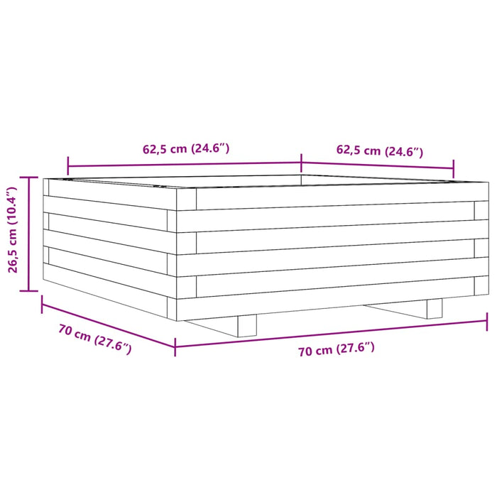 Garden Planter 70x70x26.5 cm Impregnated Wood Pine