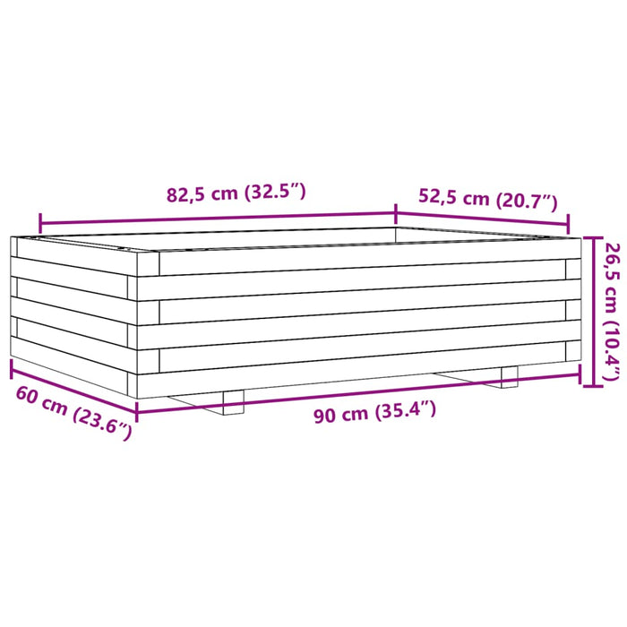 Jardiniera De Gradina 90x60x26,5 cm Lemn Masivul Pin