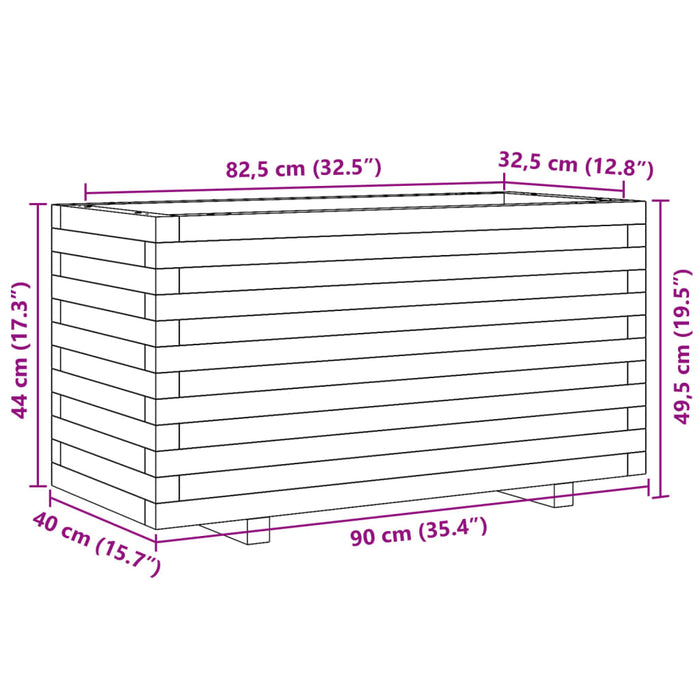 Градинска кашпа 90x40x49,5 cm Дъглас от масивно дърво