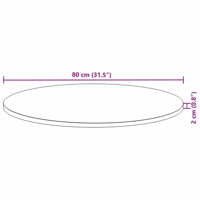 Столешница круглая Ø80x2 см Массив дерева Акация