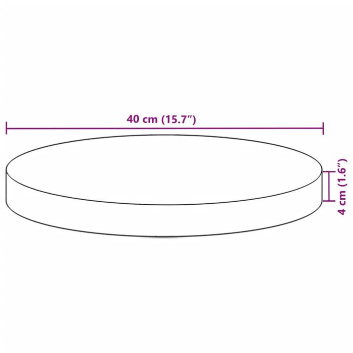 Table Top Round Ø40x4 cm Solid Wood Acacia