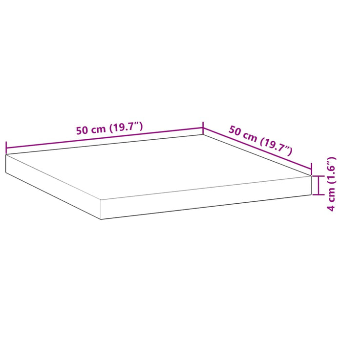 Столешница квадратная 50x50x4 см из массива акации