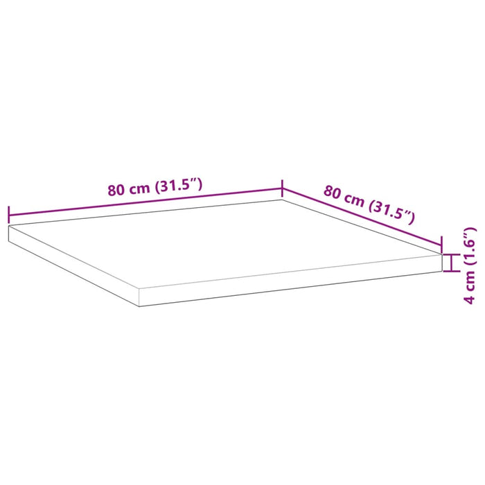 Квадратен плот за маса 80x80x4 см масивна акация