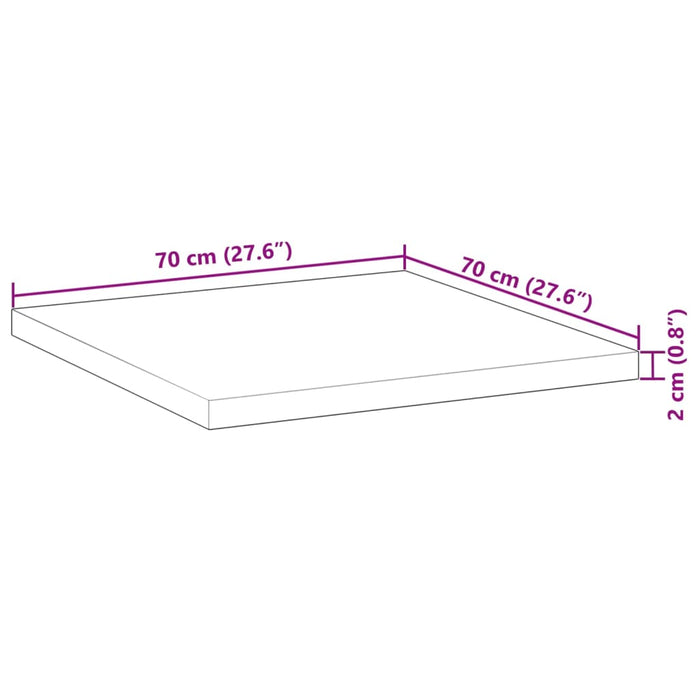 Квадратен плот за маса 70x70x2 см масивна акация