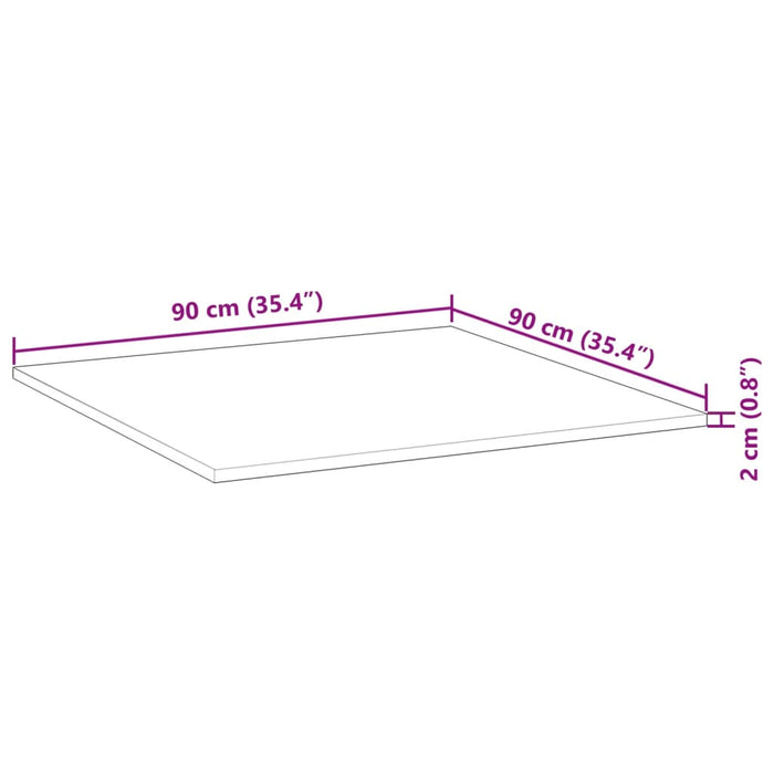 Квадратен плот за маса 90x90x2 см масивна акация