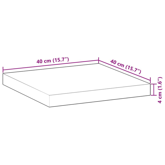 Квадратен плот за маса 40x40x4 см масивна акация