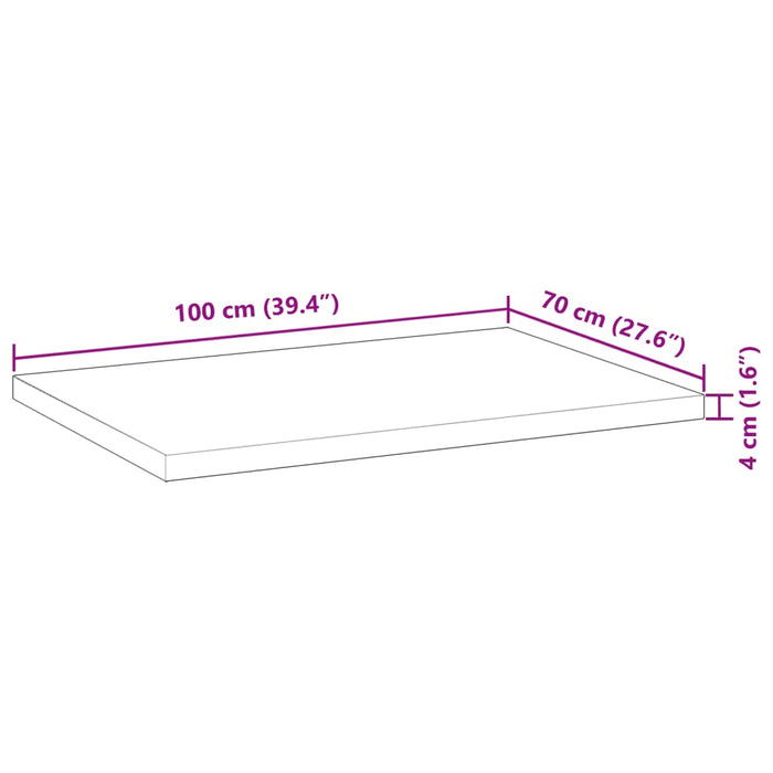 Плот Правоъгълен 100x70x4 см масивно дърво акация