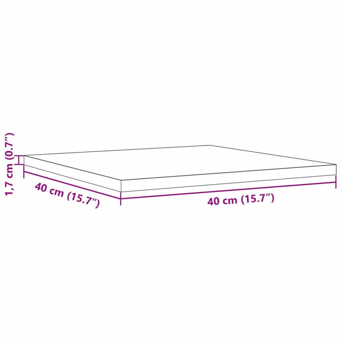 Плот за маса 40x40x1,7 см квадратен бор от масив