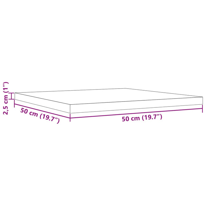 Плот за маса 50x50x2,5 см квадратен бор от масив