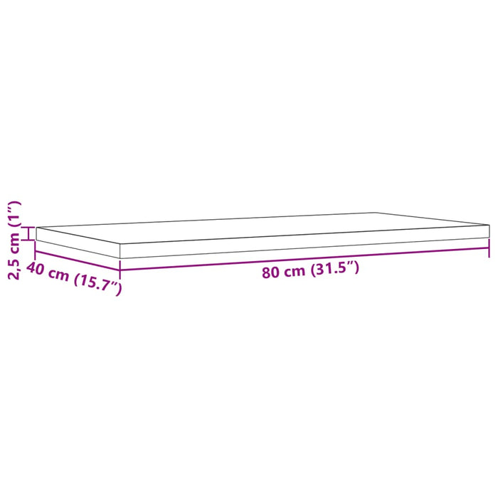 Table Tops 2 pcs 80x40x2.5 cm Rectangular Solid Wood Pine