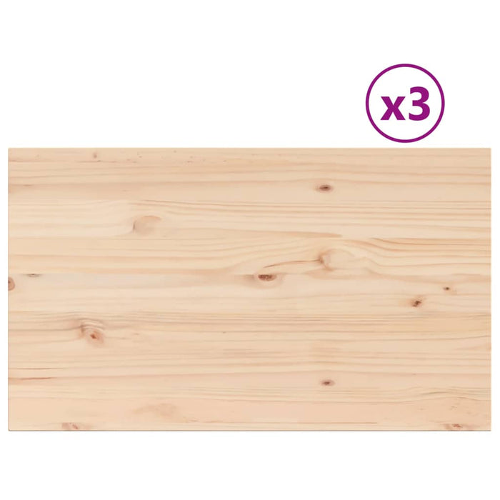 Table Tops 3 pcs 80x47x2.5 cm Rectangular Solid Wood Pine