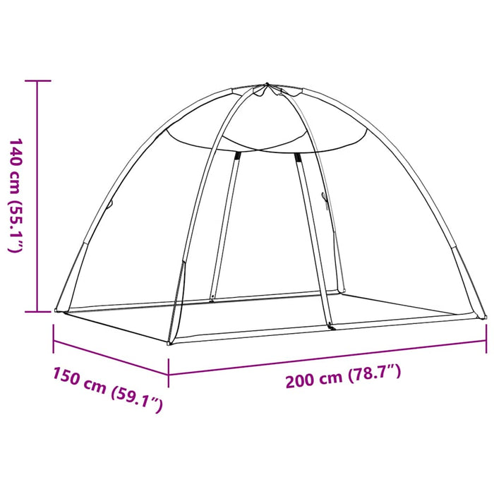 Mosquito Net Mongolia with Doors 220 Mesh White 200x150x140 cm