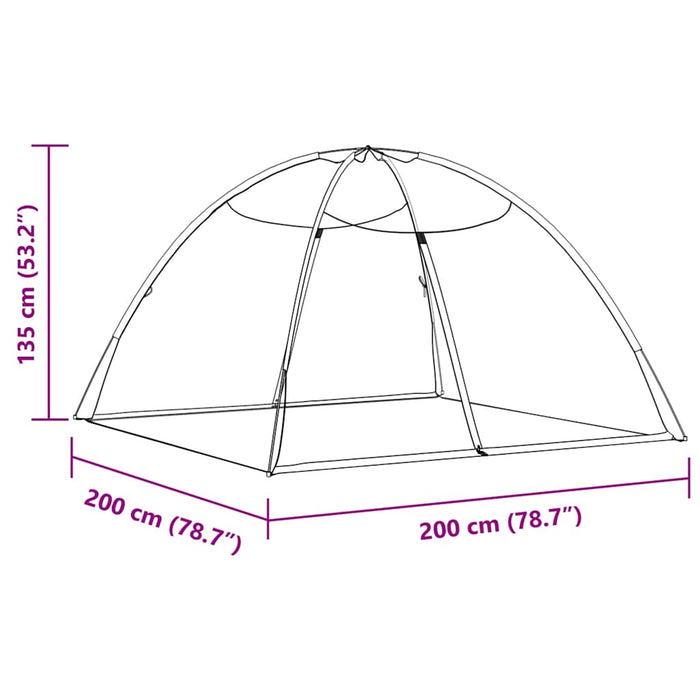 Plasa de tantari Mongolia cu usi 220 ochiuri alb 200x200x135 cm