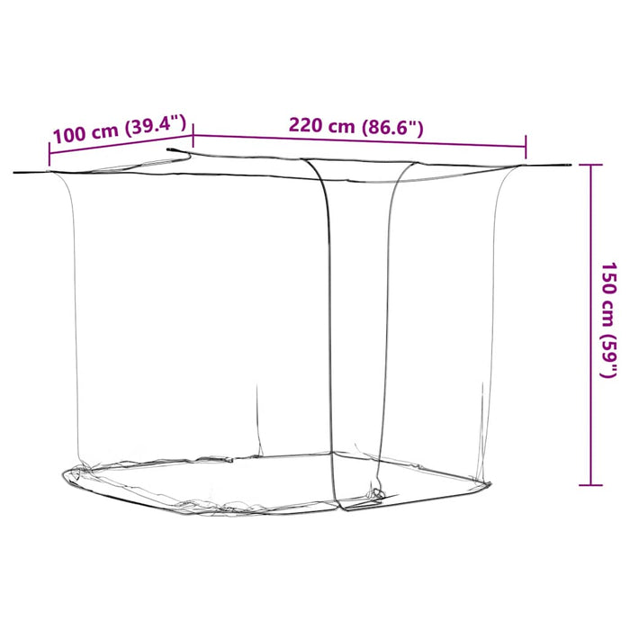 Hanging Mosquito Net 156 Mesh White 220x100x150 cm