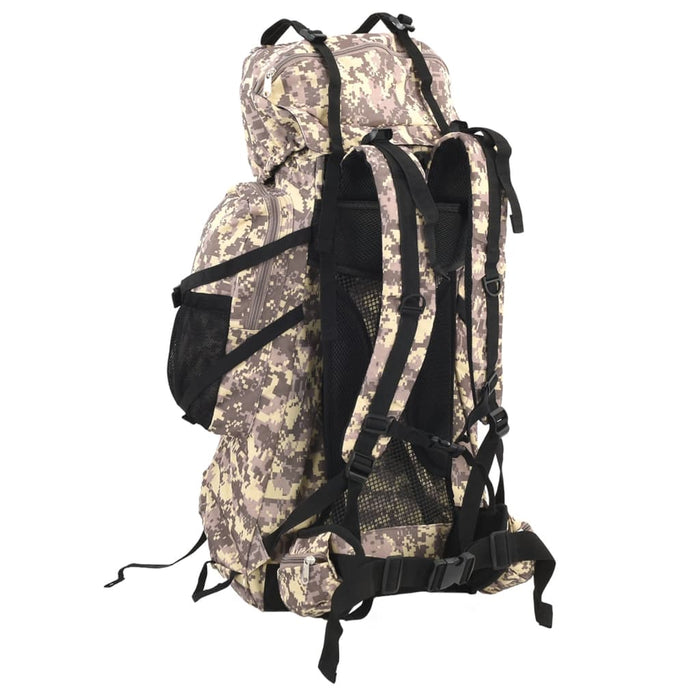 Hiking Backpack Camel Brown Camouflage 60 L Oxford Fabric