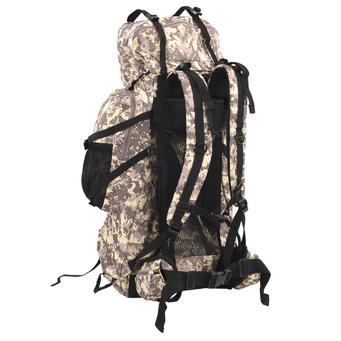 Hiking Backpack Camel Brown Camouflage 80 L Oxford Fabric