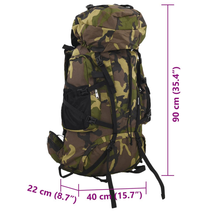 Hiking Backpack Green Camouflage 100 L Oxford Fabric