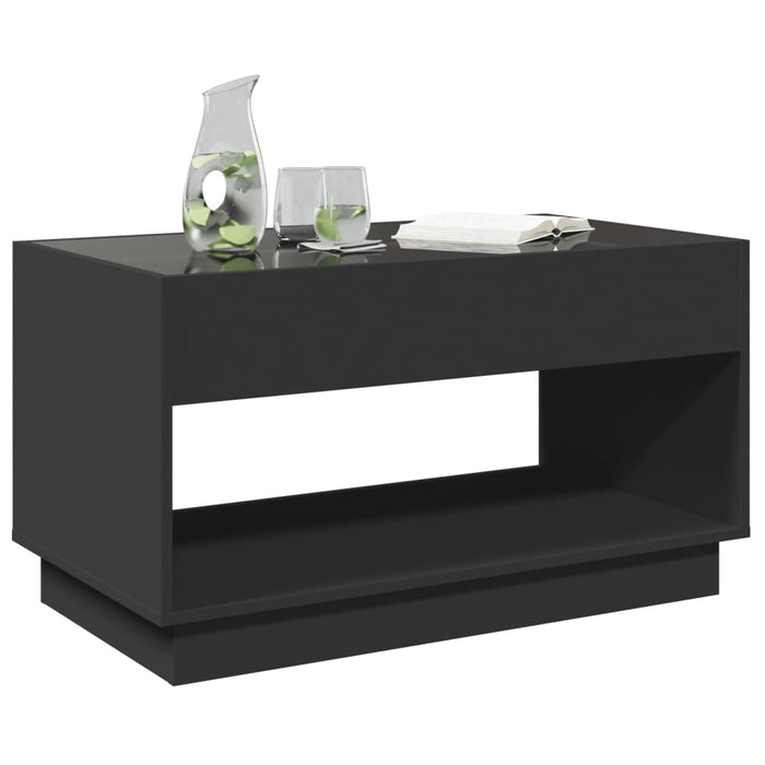 Coffee Table with Infinity LED Black 90x50x50 cm