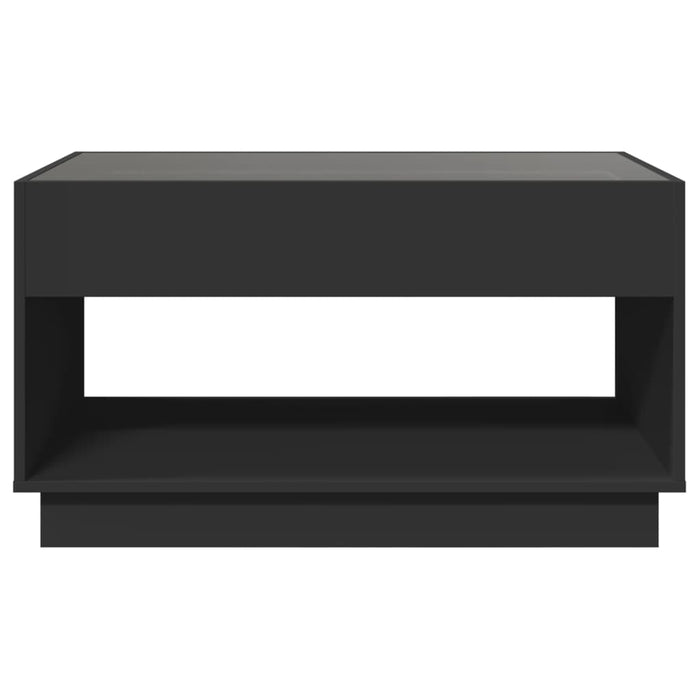 Coffee Table with Infinity LED Black 90x50x50 cm