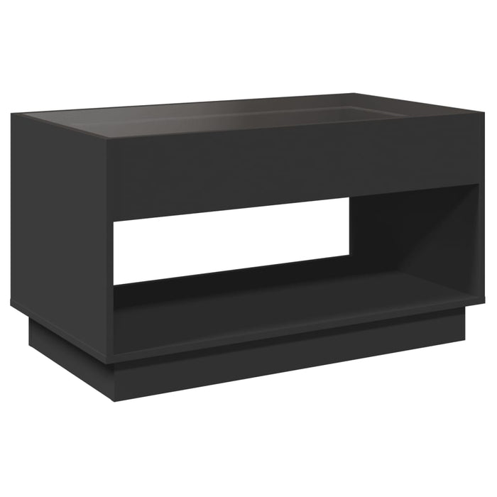 Coffee Table with Infinity LED Black 90x50x50 cm