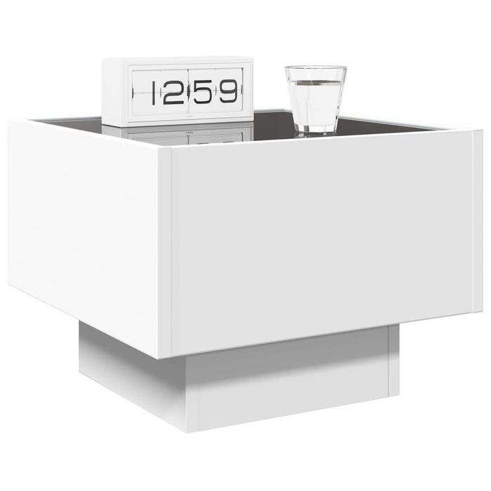 Bedside Table with Infinity LED White 40x40x30 cm