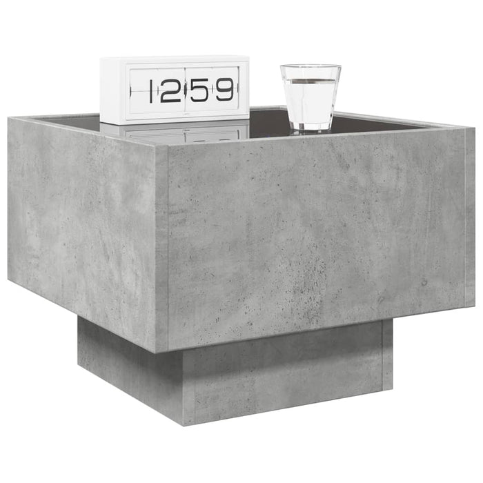 Bedside Table with Infinity LED Concrete Grey 40x40x30 cm